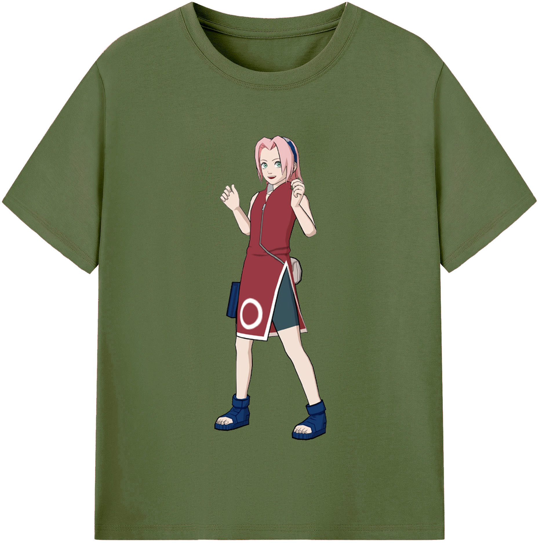 （画像用） NARUTO -ナルト- 春野サクラ Haruno Sakura 綿100％半袖Tシャツ（フロントプリント）